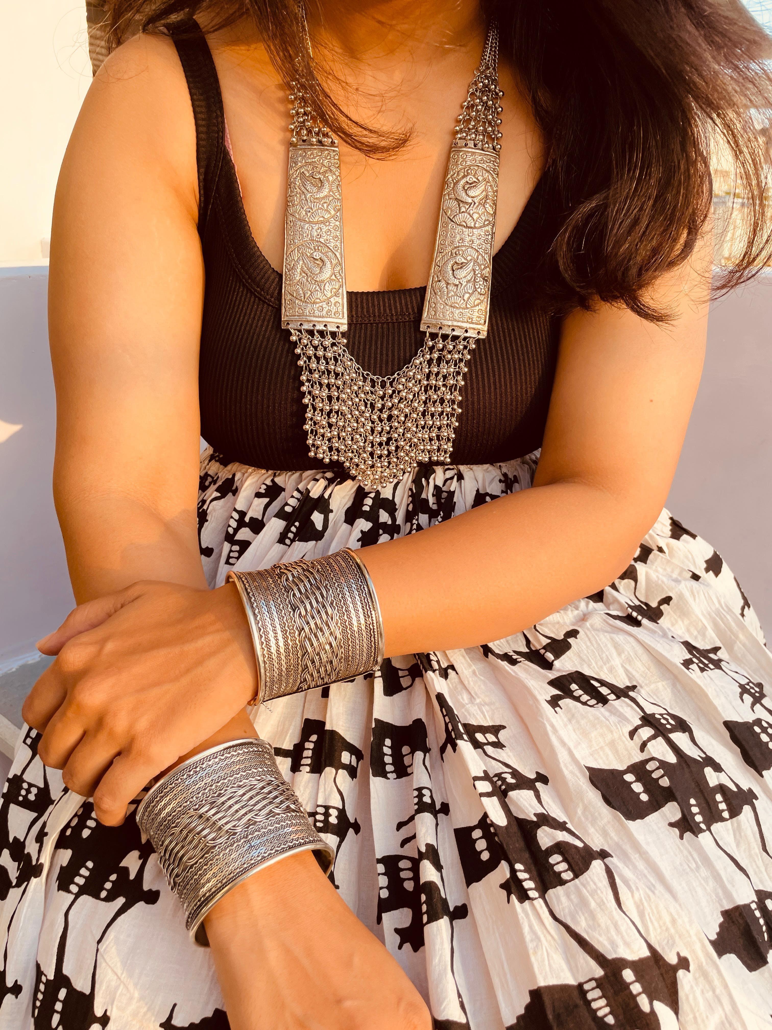 Peacock long neckpiece