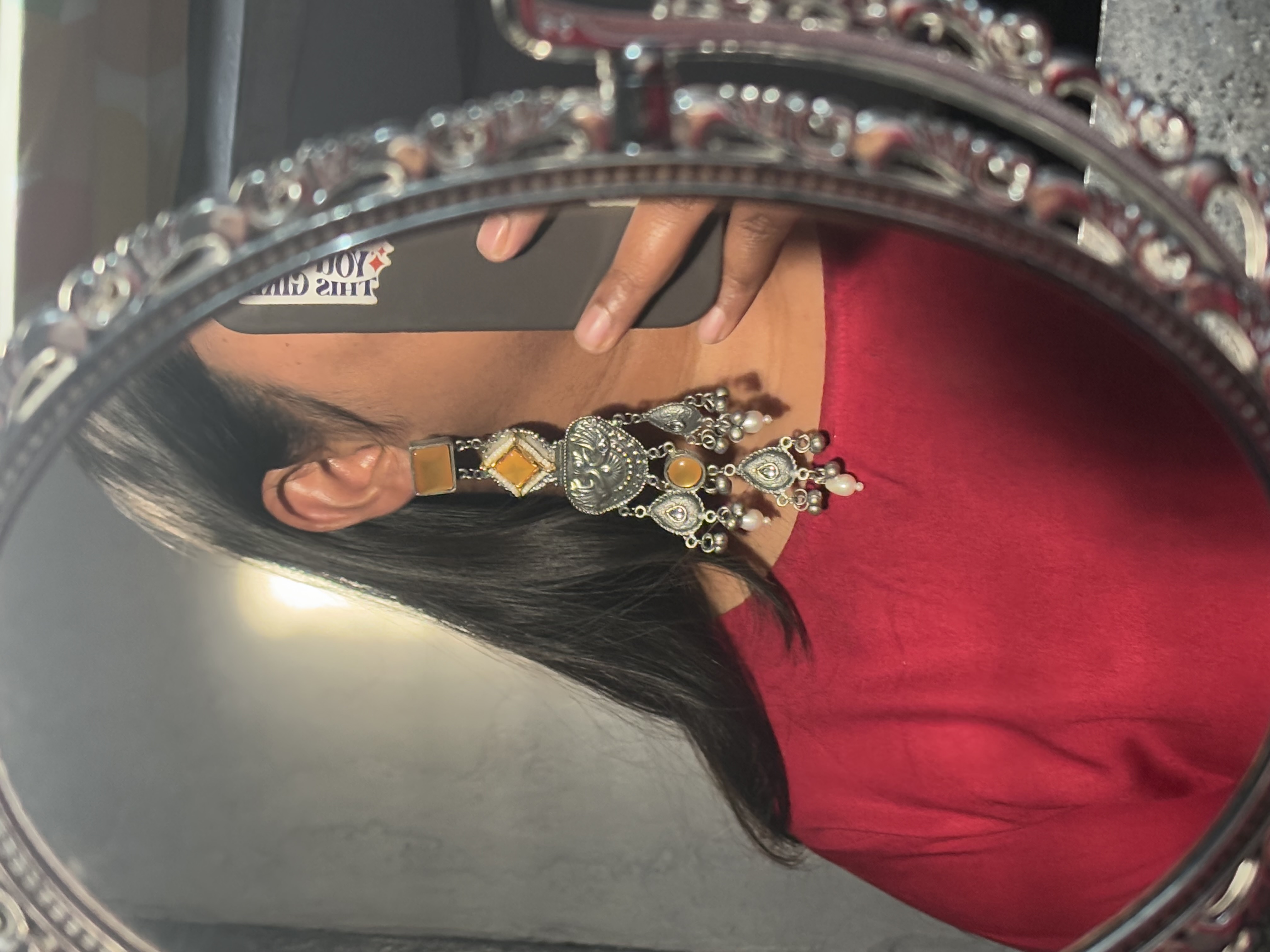 Sheesh yellow jhumkas 