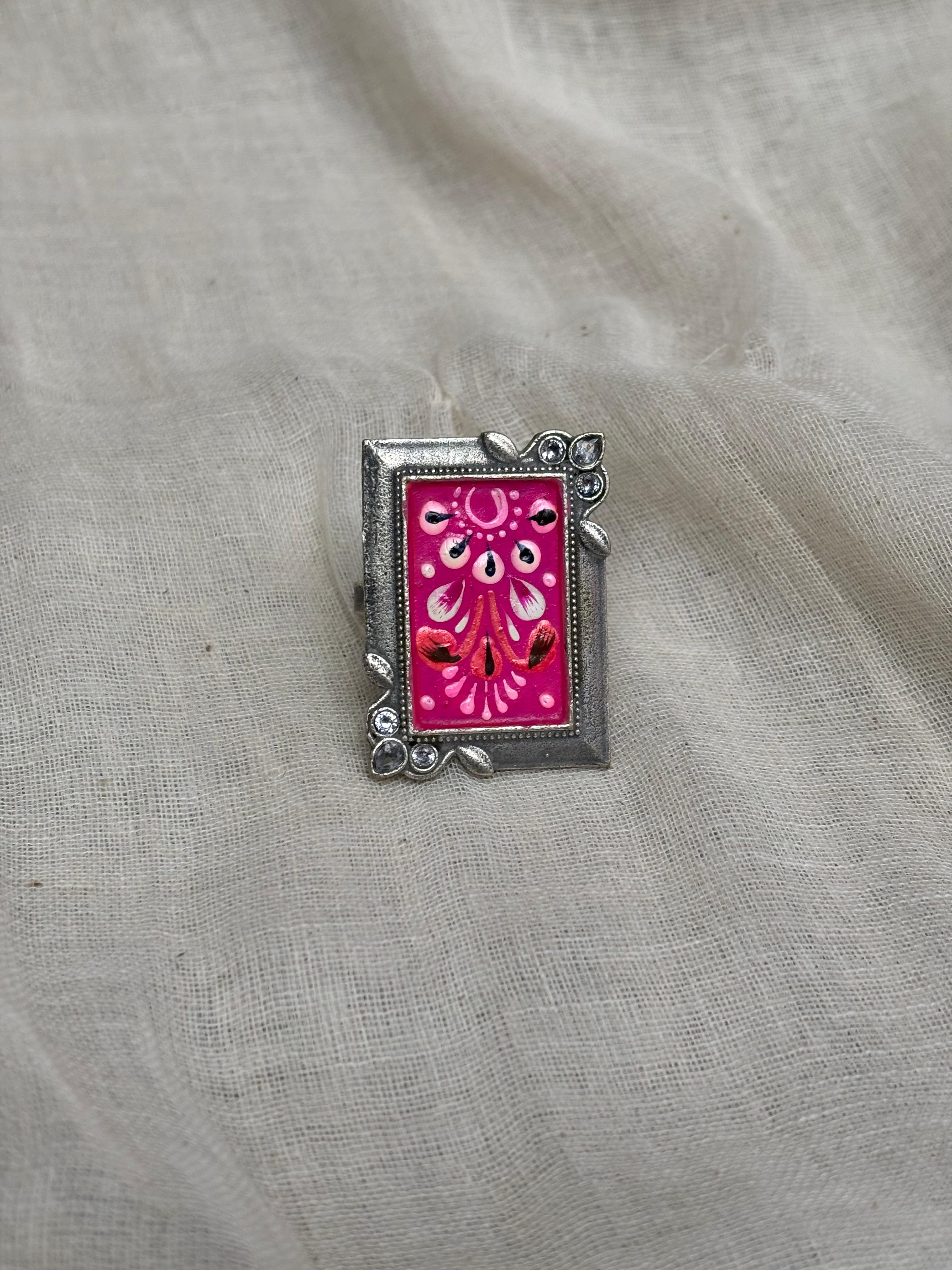 Rani Pink Handpainted ring