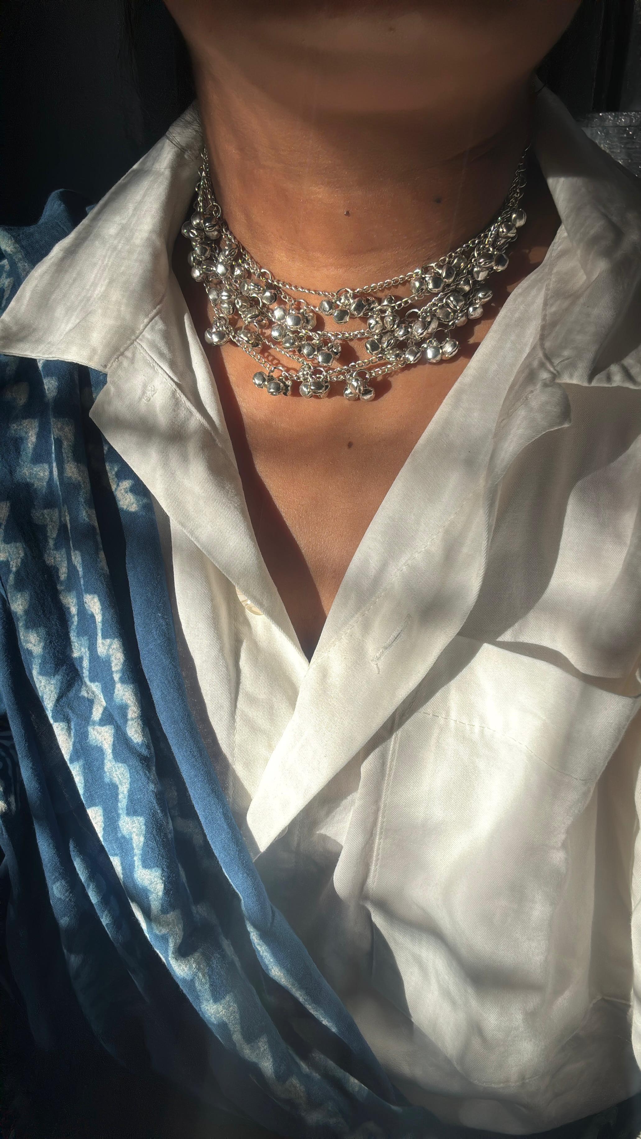 Ghoongroo silver choker 