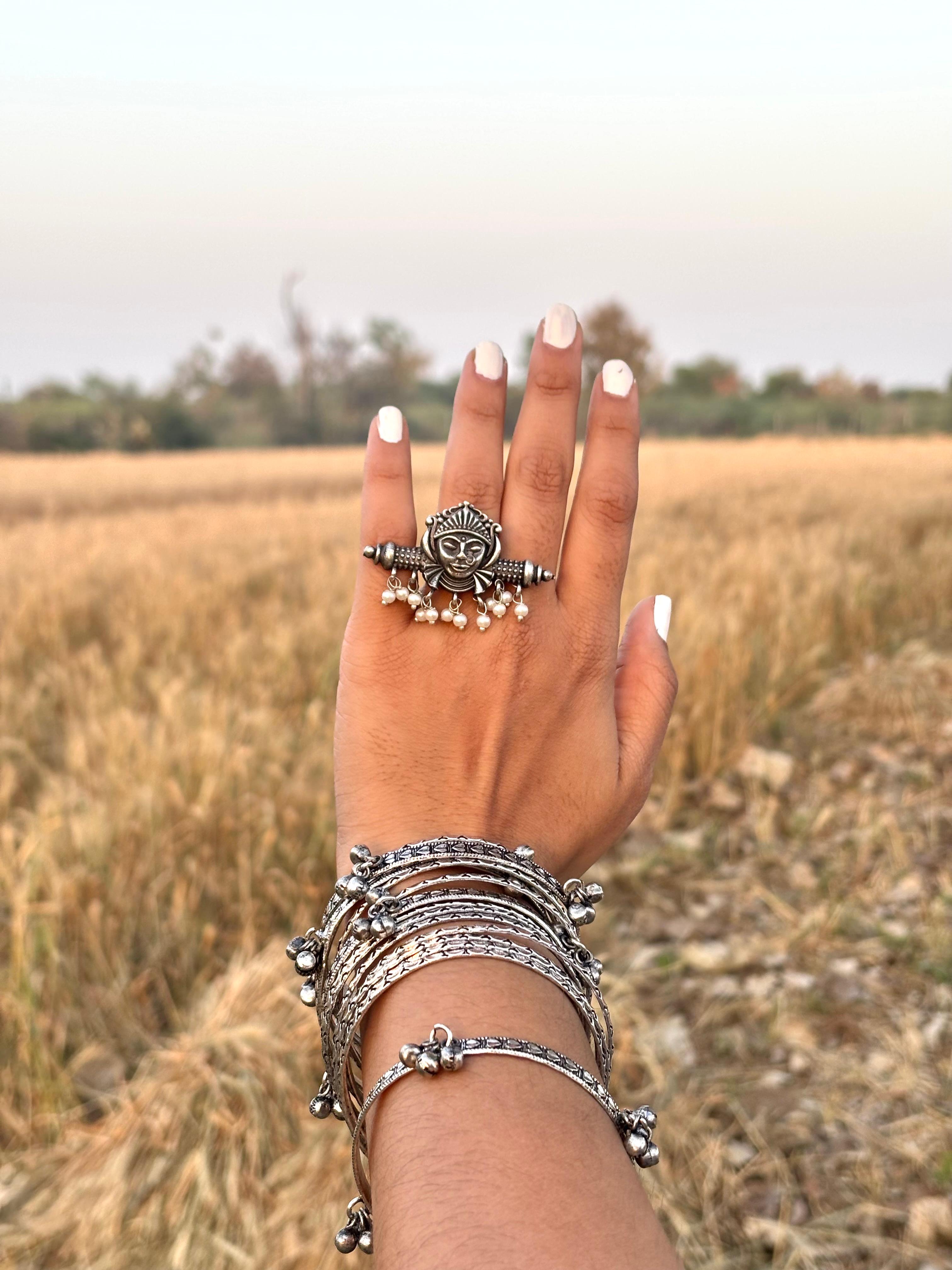 Maa durga brass ring