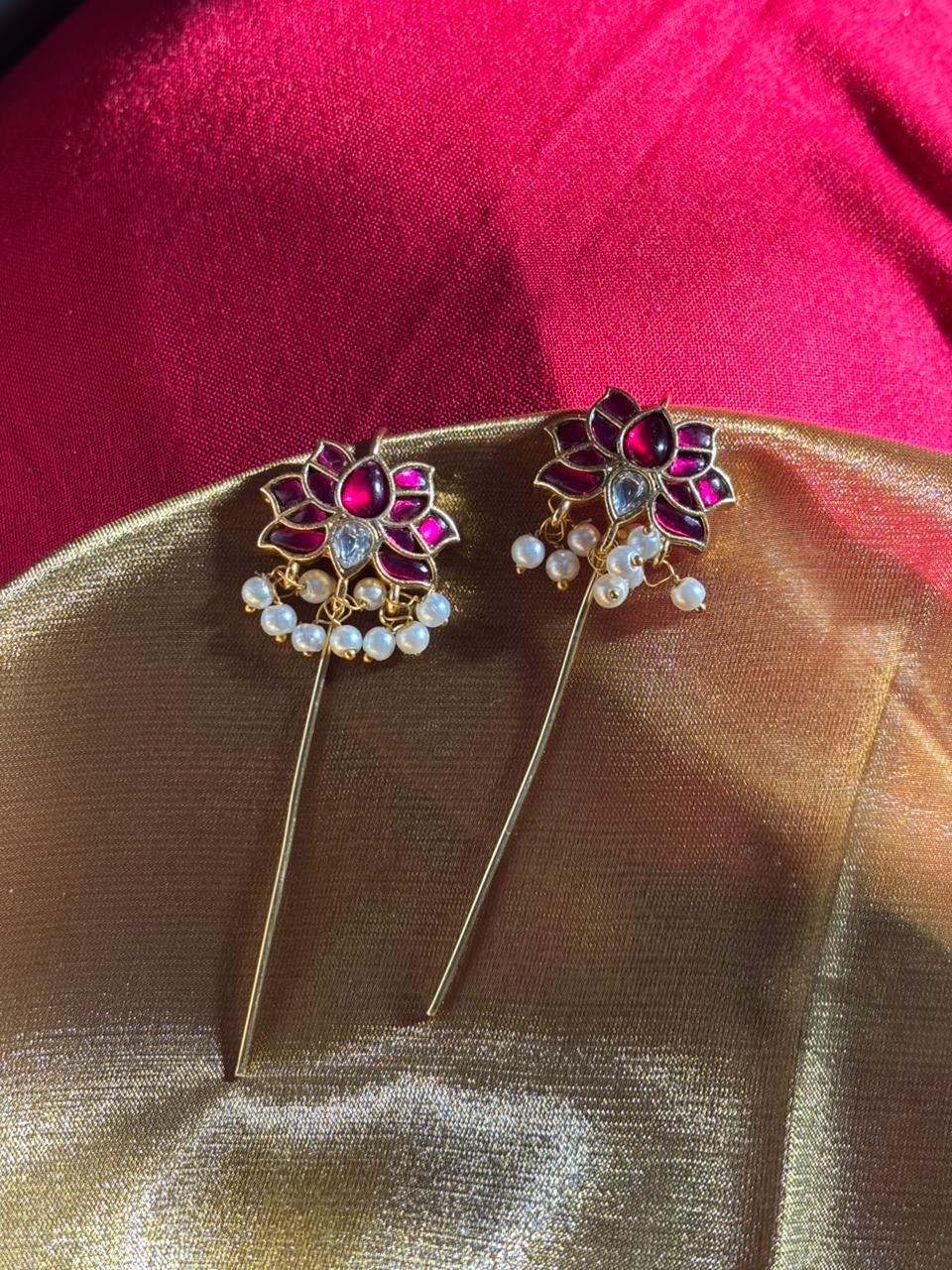 Lotus Pachi Kundan earcuff